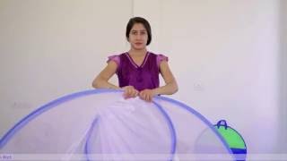 Classic double bed mosquito net Folding methodI [upl. by Maffa107]