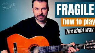 FRAGILE  Sting  guitar lesson Tutorial [upl. by Nitsirc]