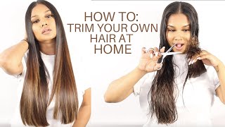 HOW TO TRIM YOUR OWN HAIR AT HOME  BEAUTY BY DN [upl. by Neraj]