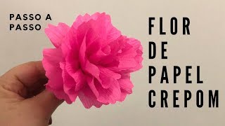 Flor de papel crepom FÁCIL [upl. by Sander477]