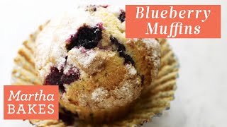 Martha Stewart’s Blueberry Muffins  Martha Bakes Recipes [upl. by Alleuqcaj]