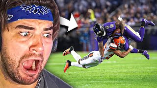 HOCKEY FAN Reacts to CRAZIEST NFL HITS  KingWoolz Reacts [upl. by Sugar]