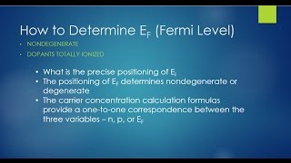 How to Determine EF the Fermi Level in Semiconductors [upl. by Alexi]