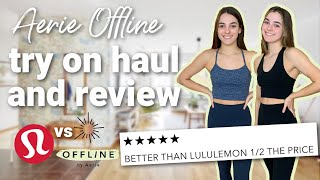 Aerie Offline Try On Haul amp Review lululemon at half the price [upl. by Ymer]