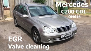 Mercedes C200 CDI OM646 S203W203 EGR valve cleaning [upl. by Mayhew]