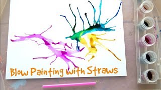 Blow Painting with Straws [upl. by Aivartal]