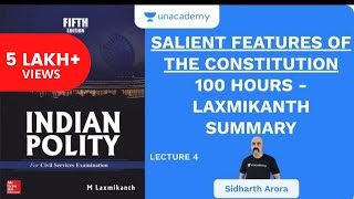 L4 Salient Features of The Constitution  100Hour  Laxmikanth Summary  UPSC CSEIAS 2020 [upl. by Rosenfeld]