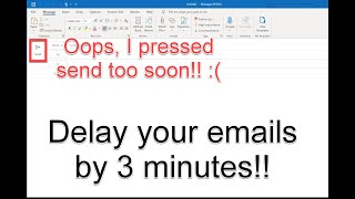 Delay all Emails from being Sent in Outlook  Creating a Rule [upl. by Onaimad]