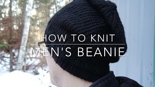 How to Knit  Mens Beanie [upl. by Nial347]