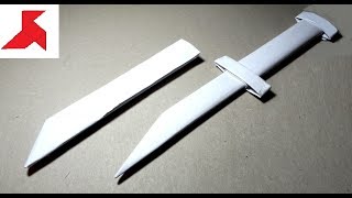 DIY  How to make DAGGER with a scabbard from A4 paper [upl. by Rim]