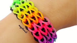 DIY PULSERA de GOMITAS Triple simple con telar Rainbow loom [upl. by Llerihs40]