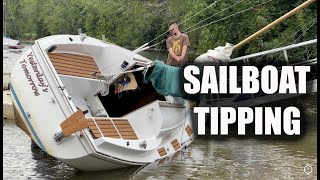 How To Replace Centerboard Keel Rope Line by Careening or Tipping Sailboat [upl. by Kaliope56]