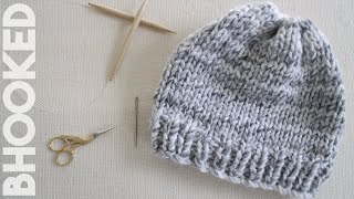 How to Knit a Hat for Complete Beginners [upl. by Anwahs]