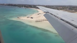 Landing in Aruba Airport Int´l Queen Beatrix Oranjestad Aserca Airlines [upl. by Nossyla]