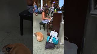 Captivating Homeless Mans Impromptu Piano Performance Mesmerizes Passengers at London Train Station [upl. by Jordanna]