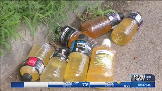 Local womans yard littered with bottles of urine [upl. by Marquet]