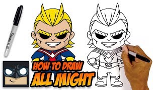 How to Draw My Hero Academia  All Might  StepbyStep Tutorial [upl. by Erodavlas79]