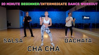 20 Minute Beginner  Intermediate Dance Workout  Salsa Bachata Cha Cha Rumba  Follow Along [upl. by Karlotta793]