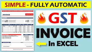 How To Create GST Invoice In Excel  Fully Automatic Invoice Template  Billing Software in Excel [upl. by Aidnyc]