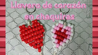 Cómo hacer un llavero de corazón con chaquiras paso a paso♥ [upl. by Vladimir]