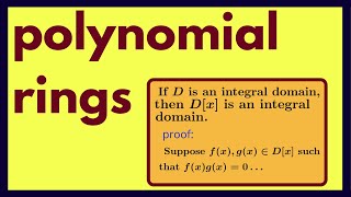 Abstract Algebra  Polynomial Rings [upl. by Grimes]