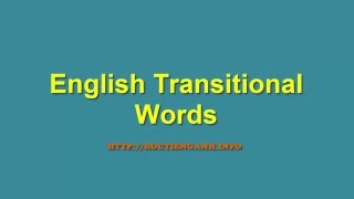 English Transitional Words  English Vocabulary [upl. by Whit]