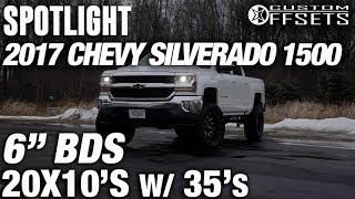 Spotlight  2017 Chevy Silverado 1500 6quot BDS Lift 20x10 24s and 35s [upl. by Ydaf]