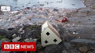 Norway landslide Buildings swept away in Alta disaster  BBC News [upl. by Josler549]