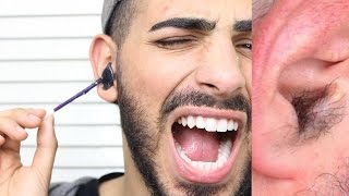 HOW TO WAX YOUR HAIRY EARS AT HOME  HAIR REMOVAL [upl. by Yaf964]