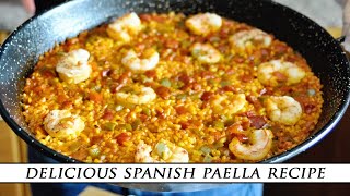 Simple SPANISH PAELLA with Shrimp amp Bell Peppers [upl. by Bensen491]