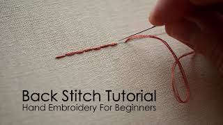 Hand Embroidery For Beginners  Back Stitch Tutorial [upl. by Chatav235]