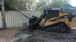 Ripping Out Oak Trees And Stumps With The MTL Root Grapple [upl. by Eelsel261]