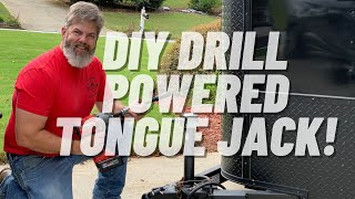 DIY DRILL POWERED TONGUE JACK FOR A TRAILER [upl. by Pirbhai475]