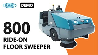 800 Industrial RideOn Sweeper  Demonstration  Tennant Company [upl. by Urian554]