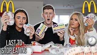 Last to STOP Eating MCDONALDS Wins £100  Challenge [upl. by Ahselyt180]