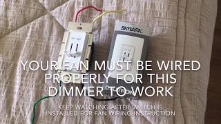 How to install Lutron Skylark ceiling fan light combo dimmer switch [upl. by Lexis]