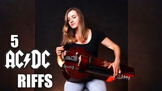 5 ACDC riffs on hurdy gurdy [upl. by Ynolem245]