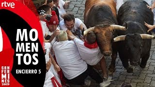 MEJORES MOMENTOS quinto encierro  Toros de Victoriano del Río  San Fermín 2019 [upl. by Samara694]