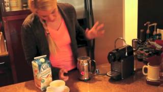 Nespresso Aeroccino Plus Frother Review Frothing Almond Milk [upl. by Adnav]