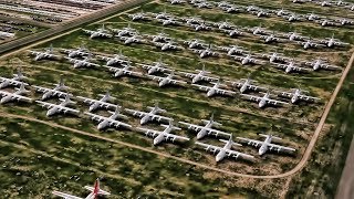 Aerial View Of The Aircraft Boneyard At DavisMonthan AFB [upl. by Nussbaum429]