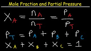 Mole Fraction and Partial Pressure  Chemistry Problems [upl. by Nawud791]