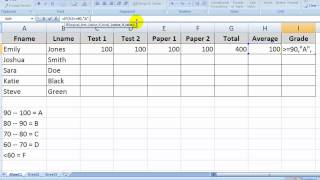 MS Excel the quotIFquot Function amp Letter Grades [upl. by Lotsyrk359]