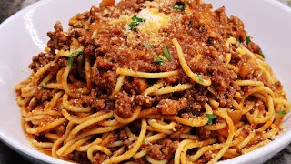 Super Easy Spaghetti and Meat Sauce Recipe  Meat Sauce Recipe [upl. by Ioyal]