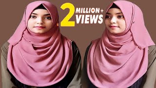 জর্জেট হিজাব পরার সহজ উপায়  Full Coverage Hijab Style  BLOSSOM BEAUTY [upl. by Chellman440]