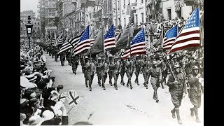 Famous American Military Marches  Footage parades World War I [upl. by Ettesus]