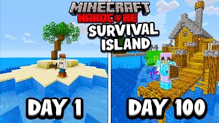 I Survived 100 Days on a SURVIVAL ISLAND in Minecraft Hardcore [upl. by Ahsilef371]