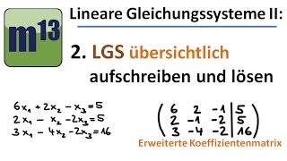 LGS übersichtlich Lösen mit erweiterter Koeffizientenmatrix [upl. by Atinej]