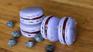 Blueberry Lemon French Macarons  sweetco0kiepie [upl. by Amada]