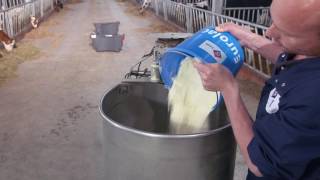 Mixing Calf Milk Replacer CMR  Large mixer [upl. by Quickel]